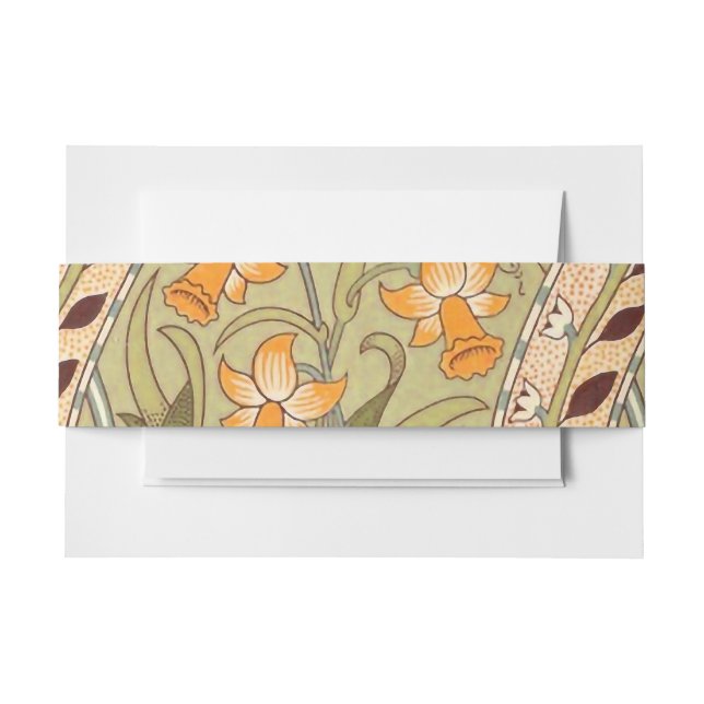 William Morris Daffodil Garden Blume Classic Bota Einladungsbanderole (Vorderseite Beispiel)