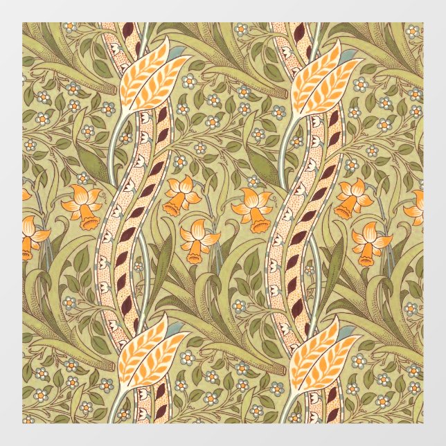 William Morris Daffodil Garden Blume Classic Bota Fensteraufkleber (Blatt)