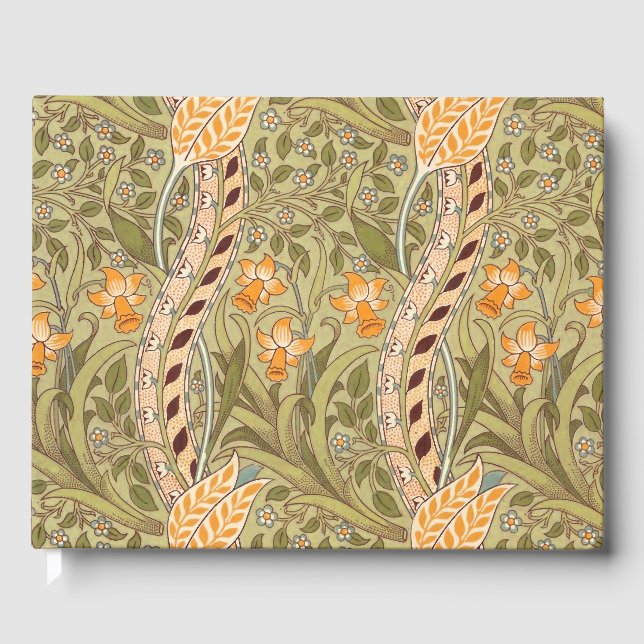 William Morris Daffodil Garden Blume Classic Bota Gästebuch (Vorderseite)