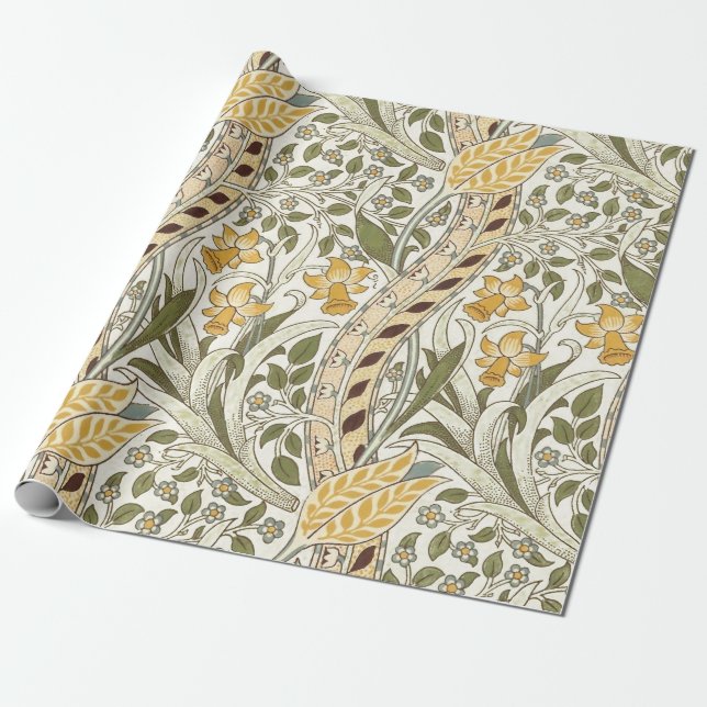 William Morris Daffodil Garden Blume Classic Bota Geschenkpapier (Ungerollt)