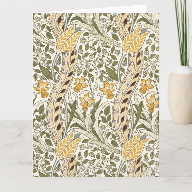 William Morris Daffodil Garden Blume Classic Bota Karte (Vorderseite)