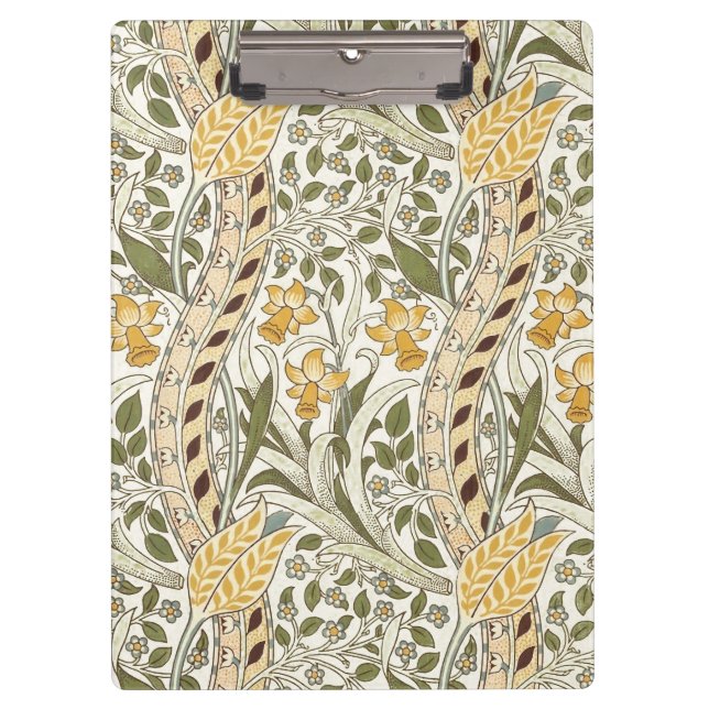 William Morris Daffodil Garden Blume Classic Bota Klemmbrett (Vorderseite)