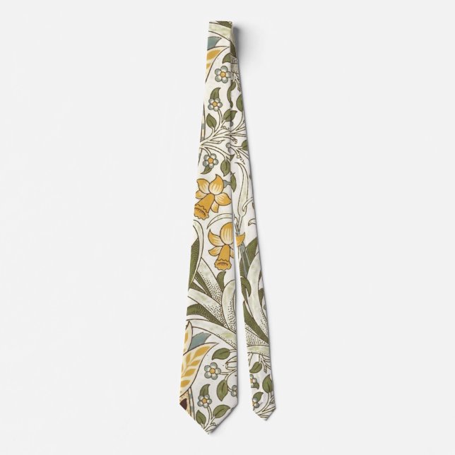 William Morris Daffodil Garden Blume Classic Bota Krawatte (Vorderseite)