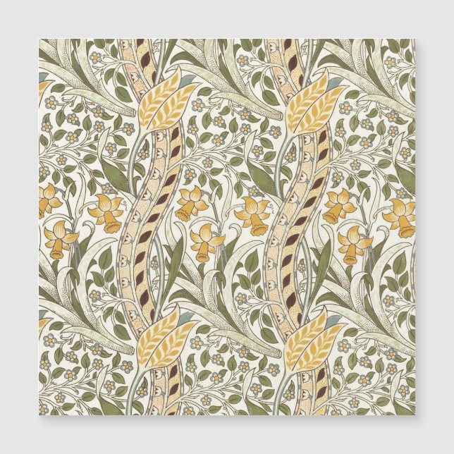 William Morris Daffodil Garden Blume Classic Bota Magnetkarte (Vorderseite)
