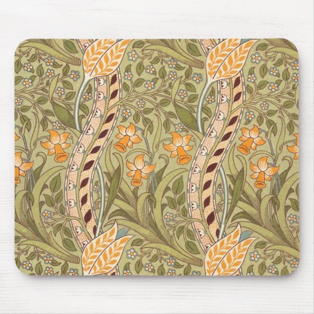 William Morris Daffodil Garden Blume Classic Bota Mousepad (Vorne)