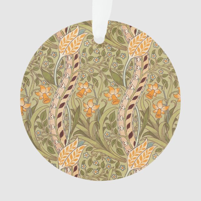 William Morris Daffodil Garden Blume Classic Bota Ornament (Vorderseite)