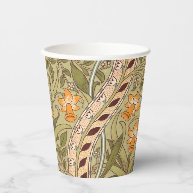 William Morris Daffodil Garden Blume Classic Bota Pappbecher (Vorderseite)