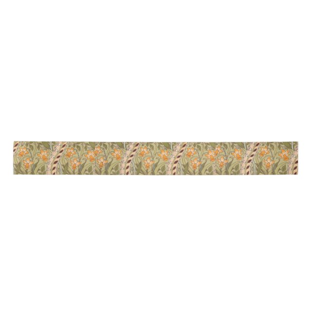 William Morris Daffodil Garden Blume Classic Bota Satinband (Vorderseite)