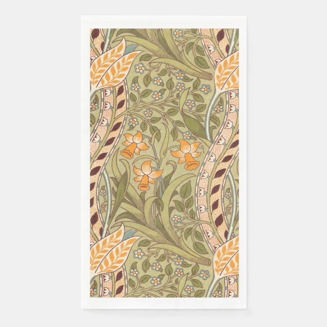 William Morris Daffodil Garden Blume Classic Bota Serviette (Vorderseite)