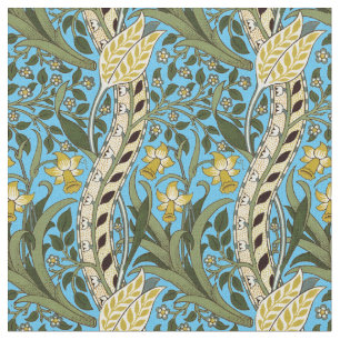 William Morris Daffodil Vintag Blue Pattern Stoff