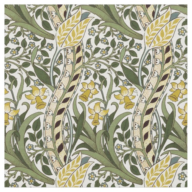 William Morris Daffodil Vintag Pattern Stoff (Nahaufnahme)