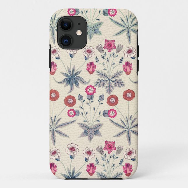 William Morris Daisy Floral Pattern Red Orange Case-Mate iPhone Hülle (Rückseite)