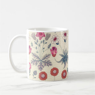 William Morris Daisy Floral Pattern Red Orange Kaffeetasse