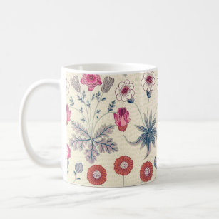 William Morris Daisy Floral Pattern Red Orange Kaffeetasse