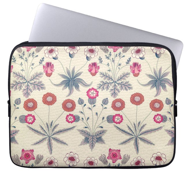 William Morris Daisy Floral Pattern Red Orange Laptopschutzhülle (Vorderseite)
