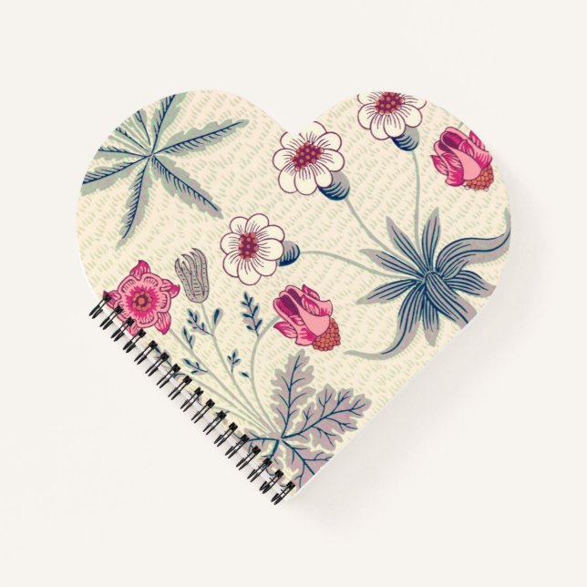 William Morris Daisy Floral Pattern Red Orange Notizbuch (Vorderseite)