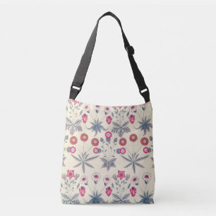 William Morris Daisy Floral Pattern Red Orange Tragetaschen Mit Langen Trägern