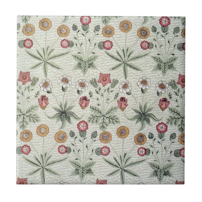 William Morris Daisy Floral Wallpaper Pattern Fliese (Vorderseite)