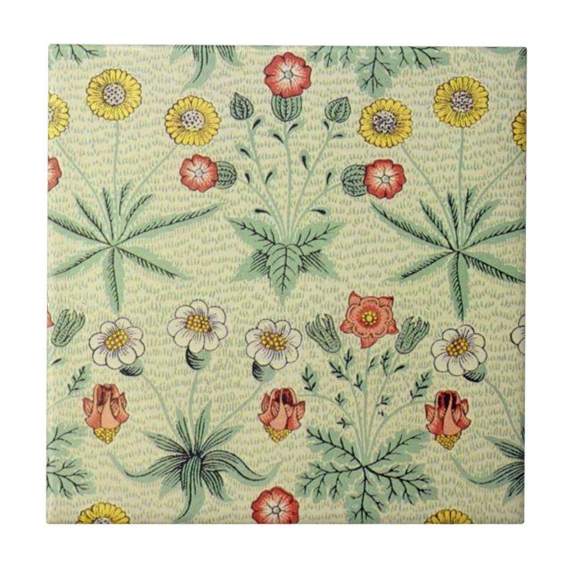 William Morris Daisy Floral Wallpaper Pattern Fliese (Vorderseite)
