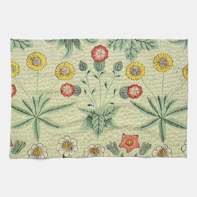 William Morris Daisy Floral Wallpaper Pattern Handtuch (Horizontal)