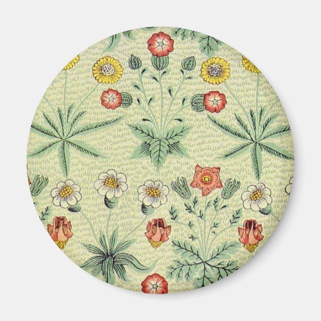 William Morris Daisy Floral Wallpaper Pattern Magnet (Vorne)