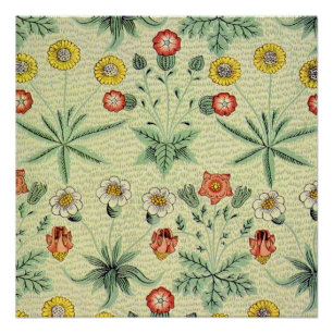 William Morris Daisy Floral Wallpaper Pattern Poster