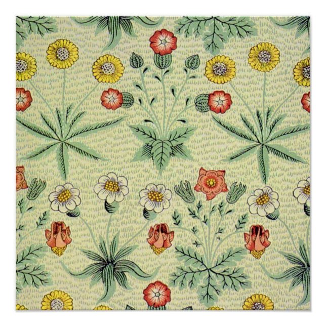 William Morris Daisy Floral Wallpaper Pattern Poster (Vorderseite)