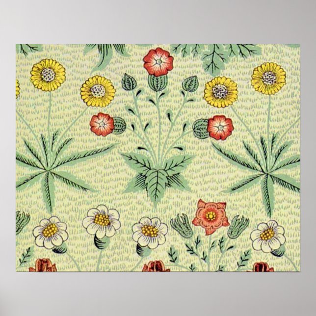 William Morris Daisy Floral Wallpaper Pattern Poster (Vorne)