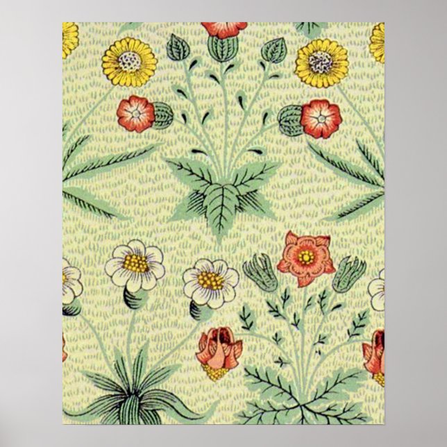 William Morris Daisy Floral Wallpaper Pattern Poster (Vorne)