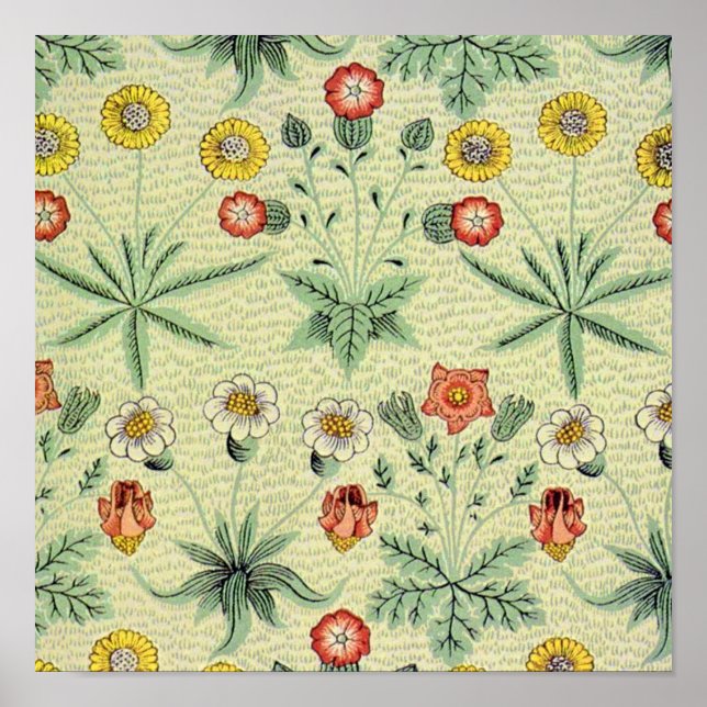 William Morris Daisy Floral Wallpaper Pattern Poster (Vorne)