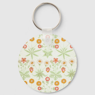 William Morris Daisy Vintage Botanisches Muster Schlüsselanhänger