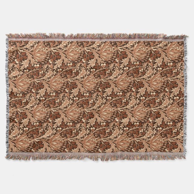 William Morris Damask, Brown & Beige Decke (Vorderseite)