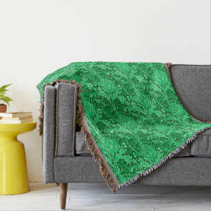 William Morris Damask, Emerald Green Decke