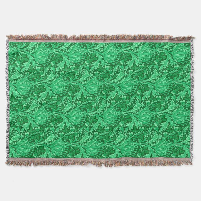 William Morris Damask, Emerald Green Decke (Vorderseite)