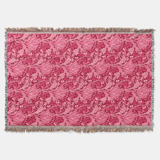 William Morris Damask, Fuchsia Pink Decke (Vorderseite)