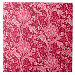 William Morris Damask, Fuchsia Pink Fliese