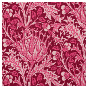 William Morris-Damast, Fuchsien-Rosa Stoff