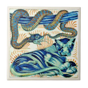 William * Morris De Morgan Snake Tiger   Fliese