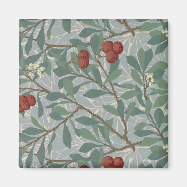 William Morris Decorative Art Arbutus Pattern Magnet (Vorne)
