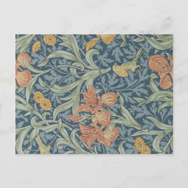 William Morris Decorative Art Iris Pattern Postkarte (Vorderseite)
