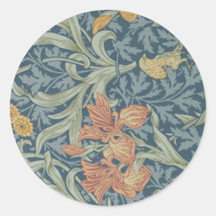William Morris Decorative Art Iris Pattern Runder Aufkleber
