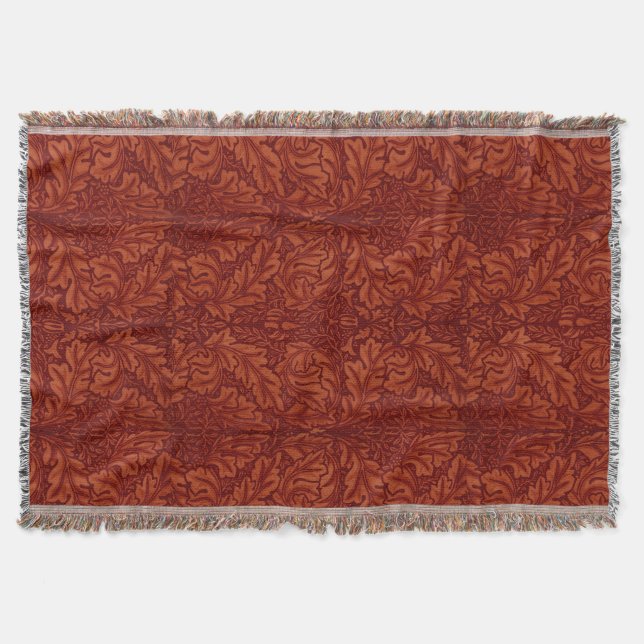 William Morris: Deep Red Acanthus Blanket Decke (Vorderseite)