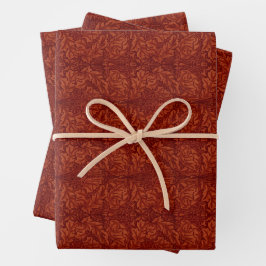 William Morris: Deep Red Acanthus Wrapping Paper S Geschenkpapier Set