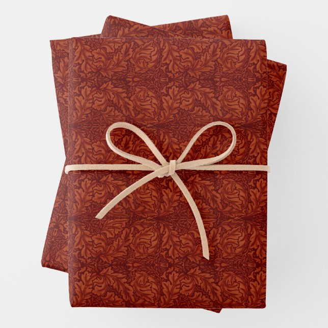 William Morris: Deep Red Acanthus Wrapping Paper S Geschenkpapier Set (Beispiel)