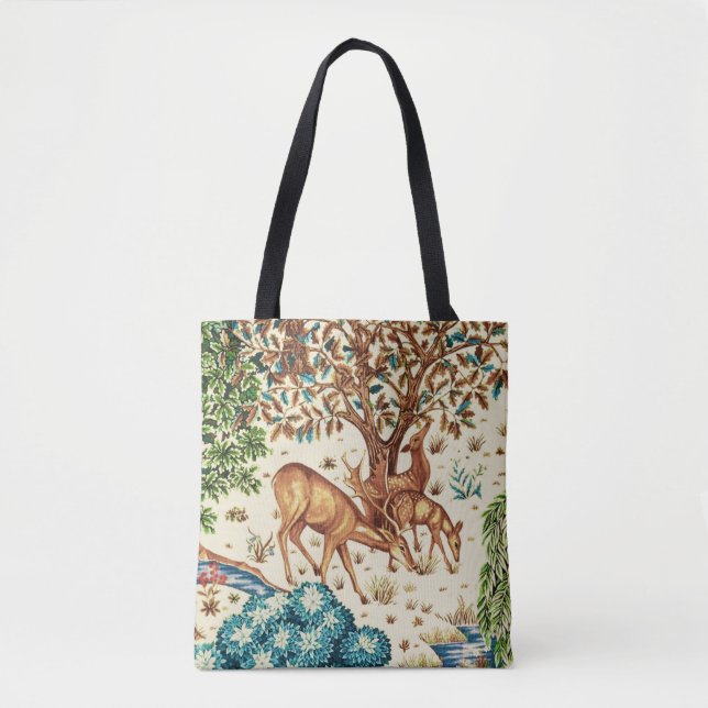 William Morris Deer by a Brook Tapestry Beige (Vorderseite)