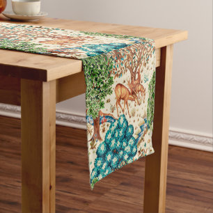 William Morris Deer by a Brook Tapestry Beige  Kurzer Tischläufer
