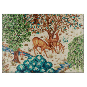 William Morris Deer by a Brook Tapestry Beige Schneidebrett