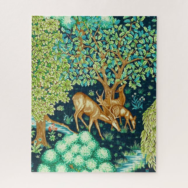 William Morris Deer by a Brook Tapestry Puzzle (Vertikal)