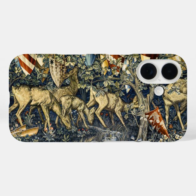 William Morris Deer und Shields in Verdant Realm Case-Mate iPhone Hülle (Rückseite (Horizontal))