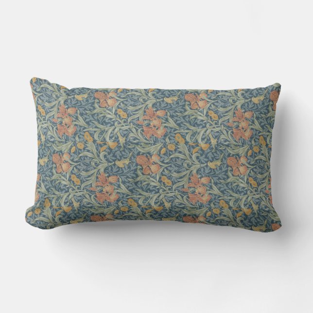 William Morris Dekorative Kunst Iris Muster Lendenkissen (Vorderseite)